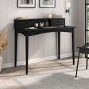 Ver imagem 2 de Mesa Escrivaninha Preto Retro Escritório Madeira Milano 4 Gavetas 1 Nicho Idimex