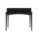 Ver imagem 5 de Mesa Escrivaninha Preto Retro Escritório Madeira Milano 4 Gavetas 1 Nicho Idimex