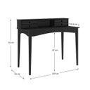 Ver imagem 4 de Mesa Escrivaninha Preto Retro Escritório Madeira Milano 4 Gavetas 1 Nicho Idimex