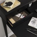 Ver imagem 6 de Mesa Escrivaninha Preto Retro Escritório Madeira Milano 4 Gavetas 1 Nicho Idimex