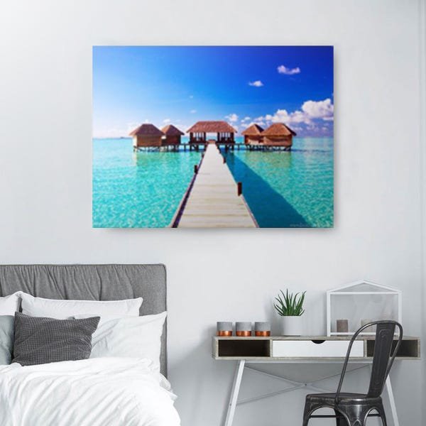 Quadro Decorativo Canvas Ilha Resort 62cm X 86cm - 1
