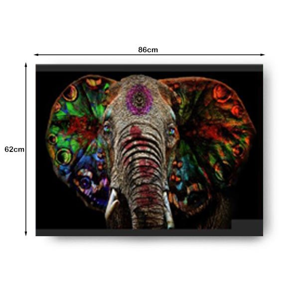 Quadro Decorativo Canvas Elefante Colorido 62cm X 86cm - 3