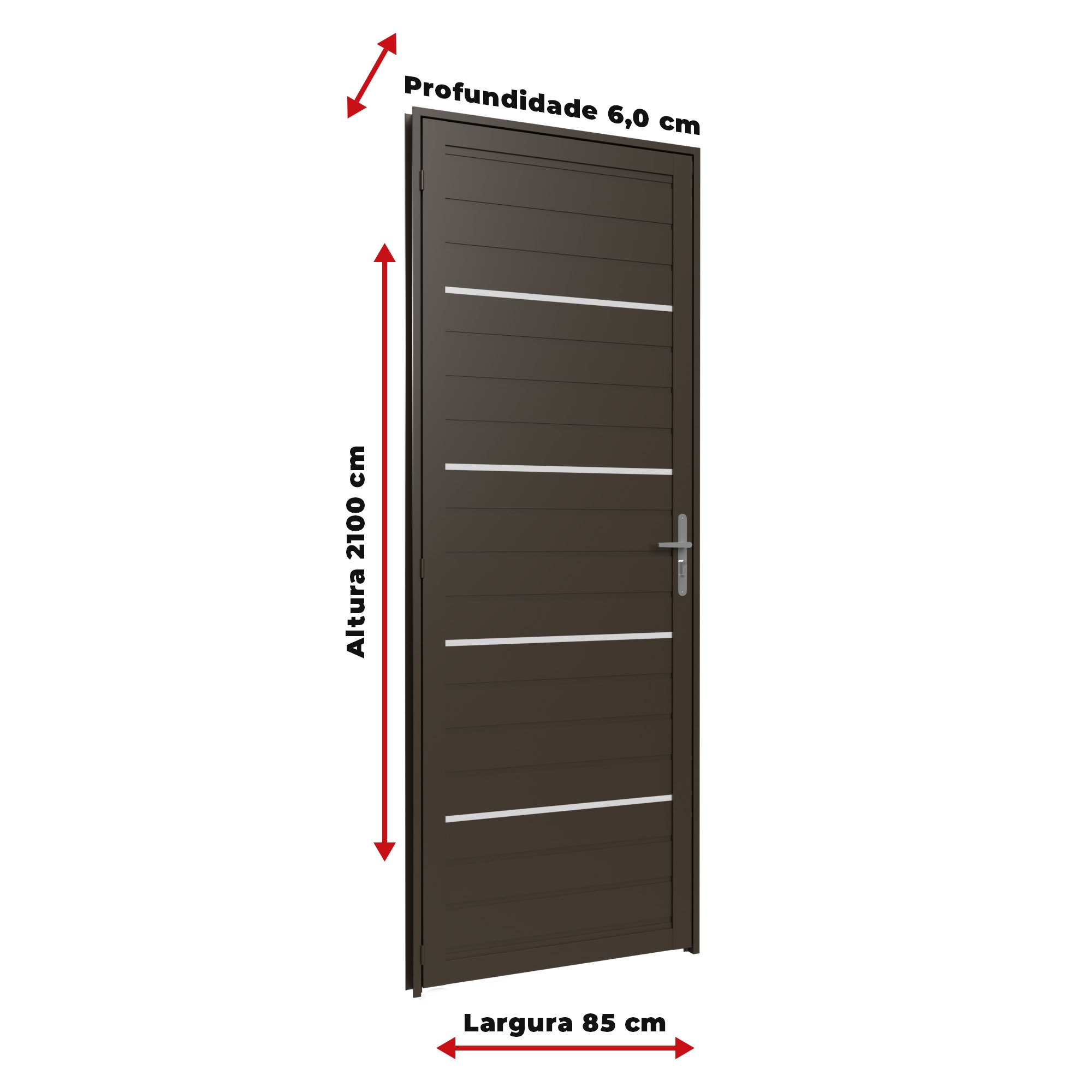 Porta Giro Lambril 0,85m X 2,10m Esquerda em Alumínio Bronze com Friso – Vitrolar - 4