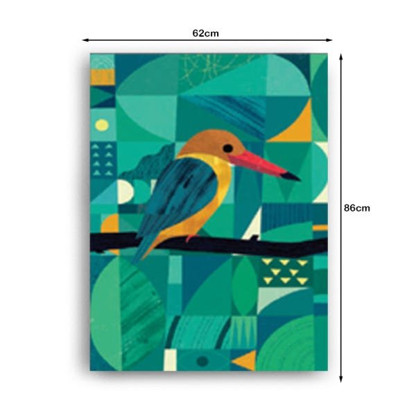 Quadro Decorativo Canvas Passaro No Gelo 86cm X 62cm - 3