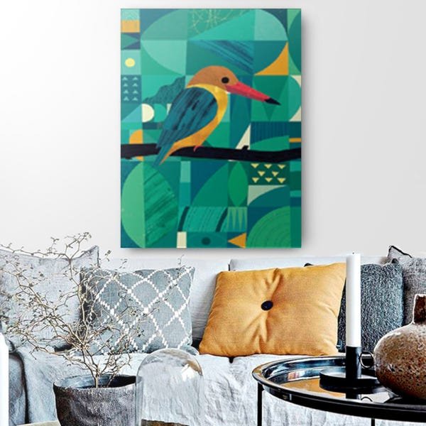 Quadro Decorativo Canvas Passaro No Gelo 86cm X 62cm - 1
