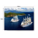 Ver imagem 3 de Quadro Decorativo Canvas Dois Navios Veleiros Ilha 86x136cm