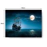 Quadro Decorativo Canvas Navio Pirata No Mar Noturno 86x136cm - 3