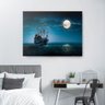 Quadro Decorativo Canvas Navio Pirata No Mar Noturno 86x136cm - 1