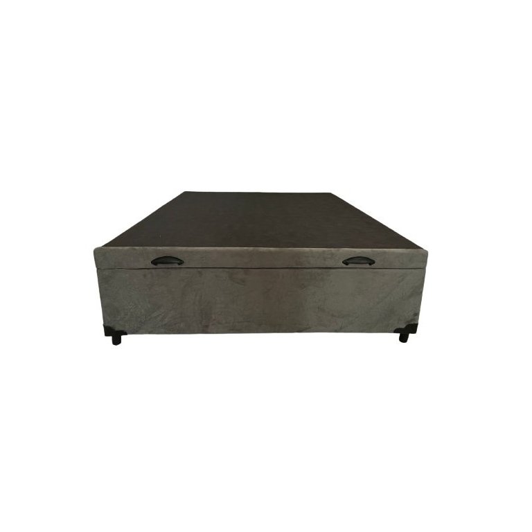 Cama Box Baú Casal Suede Cinza