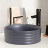 Cuba De Apoio Para Banheiro Redonda Slim Louça Cerâmica 38 cm Labradorita Pingoo.casa - Cinza - 4