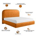 Ver imagem 5 de Cama Casal Flutuante com Cabeceira 140cm Aura W01 Couríssimo Whisky - Lyam Decor