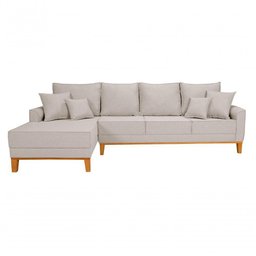 Sofá Living 4 Lugares Beny com Chaise Lado Esquerdo Linho Império Cru 184 - 5