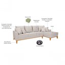 Ver imagem 2 de Sofá Living 4 Lugares Beny com Chaise Lado Esquerdo Linho Império Cru 184