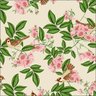 Papel De Parede Vinilico 4112 Floral Bege Rosa Verde Passaros - 1