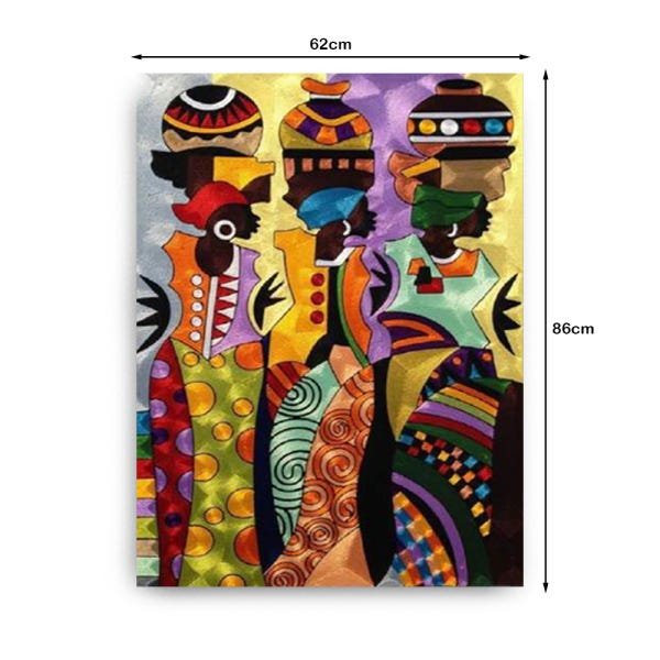 Quadro Decorativo Canvas Três Africanas Abstratas 86cm X 62cm - 3