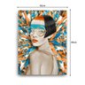 Quadro Decorativo Canvas Mulher Intelectual Laranja Com Azul 86cm X 62cm - 3