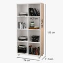 Ver imagem 3 de Kit 2 Estantes Multiuso para Livros com 8 Nichos 153CMX74CM Yescasa Branco