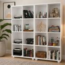 Ver imagem 1 de Kit 2 Estantes Multiuso para Livros com 8 Nichos 153CMX74CM Yescasa Branco