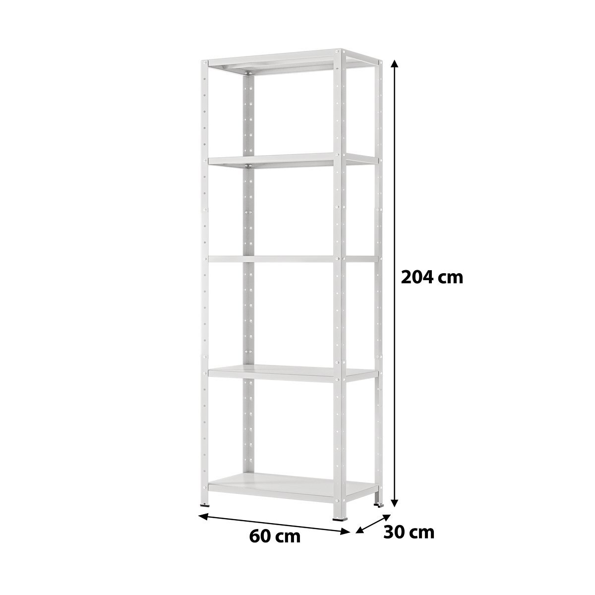 Estante / Prateleira de Aço 60cm 5 Bandejas Suporta 100kg:branco - 2