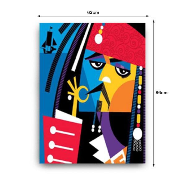 Quadro Decorativo Canvas Capitão Jack Sparrow Colorido Abstrato 86cm X 62cm - 3