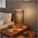 Ver imagem 3 de Luminária Domus de Mesa Mdf Laminado Freijó 44cm X 27cm Ofertamo Madeira Natural
