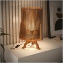 Ver imagem 2 de Luminária Domus de Mesa Mdf Laminado Freijó 44cm X 27cm Ofertamo Madeira Natural