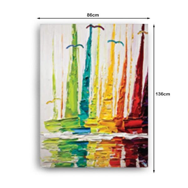 Quadro Decorativo Canvas Veleiros Pintados 136x86cm - 3