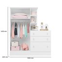 Ver imagem 5 de Quarto de Bebe Infantil Doce Sonho Berço Vira Cama e Guarda Roupas com Cômoda Qmovi