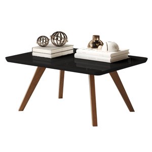 Mesa de Centro Decorativa Pés em Madeira:Preto