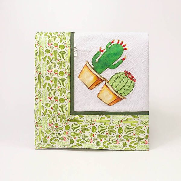 Capa invertida para galão d'água 20 litros bordado patch - Cactos - 3