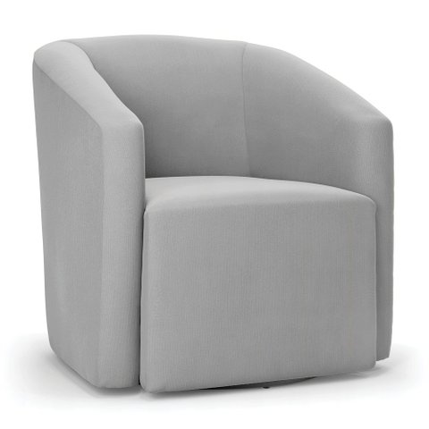 Poltrona Stella Max Suede Cinza Base Giratória - D'Rossi