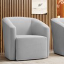 Ver imagem 2 de Poltrona Stella Max Suede Cinza Base Giratória - D'Rossi