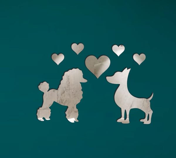 Espelho Decorativo Acrílico Aplique Cachorrinho 36x52cm 38210 - 4