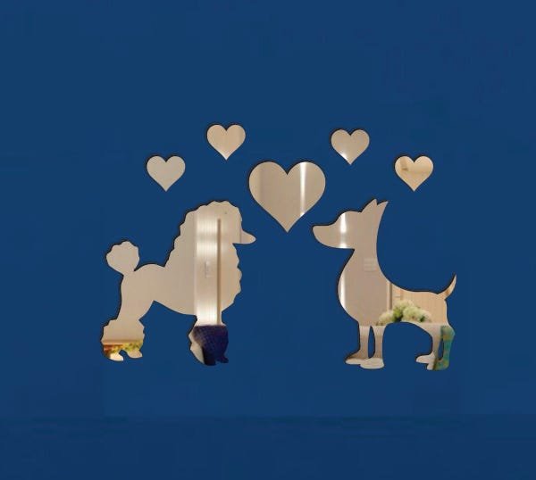 Espelho Decorativo Acrílico Aplique Cachorrinho 36x52cm 38210 - 7