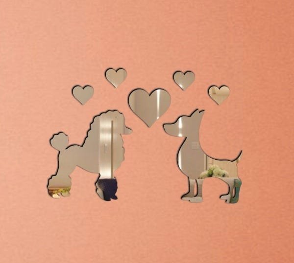 Espelho Decorativo Acrílico Aplique Cachorrinho 36x52cm 38210 - 3