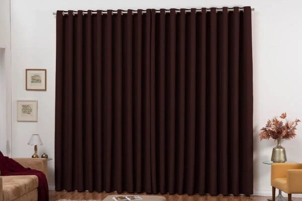 Cortina Corta Luz Blackout Lisa para Varão 8.00x2.80M - Marrom - 1
