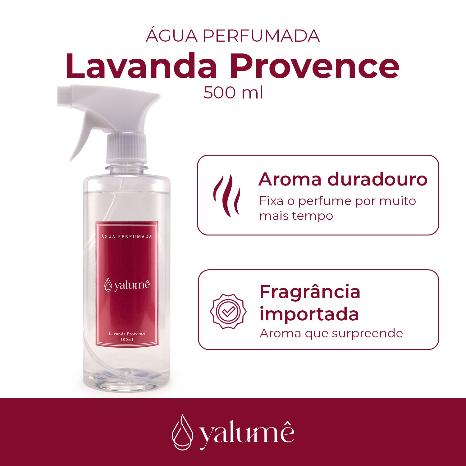 Água Perfumada Lavanda Provence 500ml - Yalumê - Água de Lençóis, Perfume para Roupas - 2