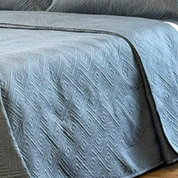 Cobreleito Liso Queen Intenso 2,40 M X 2,60 M com 3 Pecas - Cinza - 2