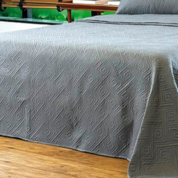 Cobreleito Liso Queen Intenso 2,40 M X 2,60 M com 3 Pecas - Cinza - 4