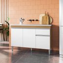 Ver mais imagens de Cozinha Vanessa e Balcão de Pia Tatiane 120cm Amêndoa Branco - Ajl