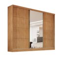Ver imagem 1 de Guarda-roupa 1 Portas Espelhada Mdf 6 Gavetas - Bergamo-nature - Bianchi Móveis