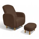 Ver imagem 2 de Poltrona Amamentação Madeira e Puff Jhessy Suede D03 - D'rossi