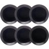 Conjunto 6 Pratos de Vidro Opalino para Sobremesa 19cm Preto Servir Doces Lanches Tortas - 1