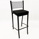 Ver imagem 2 de Kit 2 Banquetas para cozinha Empilhável preta assento em linho cor preto altura 65cm - Poltronas
