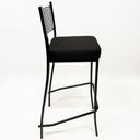 Ver imagem 3 de Kit 2 Banquetas para cozinha Empilhável preta assento em linho cor preto altura 65cm - Poltronas