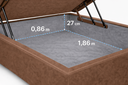 Ver imagem 3 de Kit Cama Box Baú Solteiro 88x188 cm + Colchão D33 Solteiro 14 cm Marrom Suede