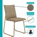 Ver imagem 7 de Conjunto de Sala de Jantar 4 Cadeiras Nala Carraro Noce Dourado