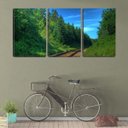 Ver imagem 2 de Quadro canvas 68x126 trilhos de trem entre mata