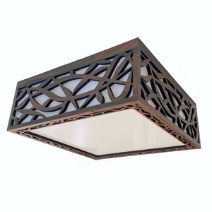 Luminária Acrílico Plafon Madeira Copacabana 20cm 3616