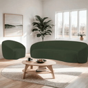 Ver imagem 1 de Kit Sofá 3 Lugares 180cm e Poltrona Orgânico Luxo Recepção Sala de Estar e Tv Amore Linho Verde- Mab
